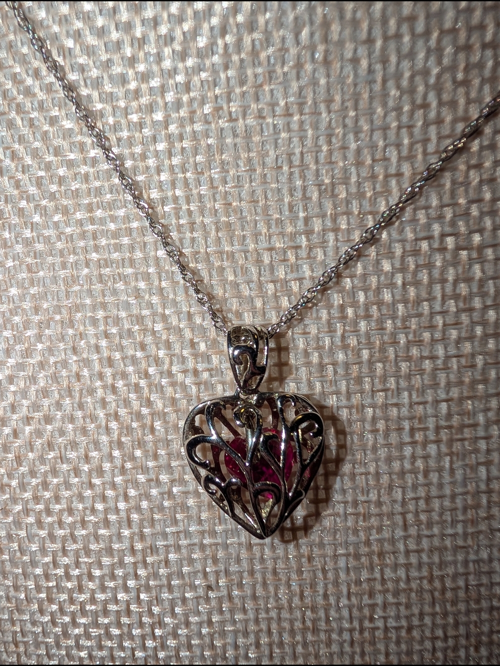 Ruby Enclosed Gemstone Pendant - Sterling Silver